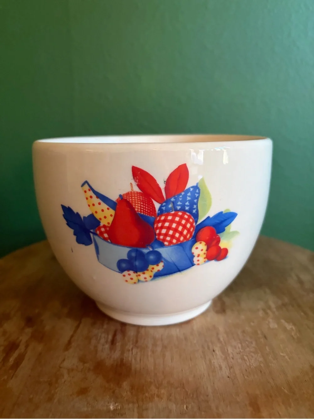 Universal Potteries Calico Fruit Vintage White Stoneware Bowl